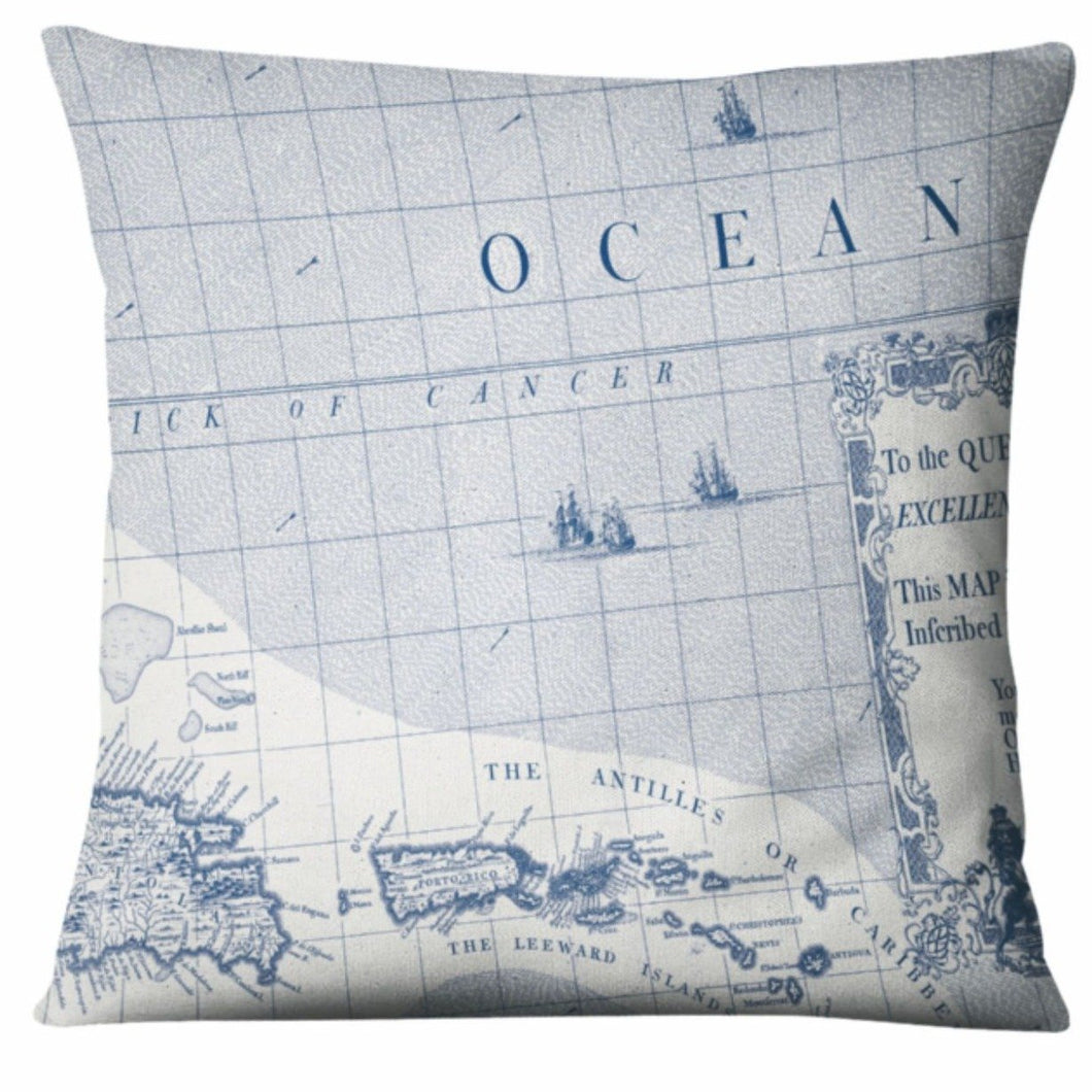Ocean Map Complete Cushion - Homedecor 50 x 50cm