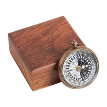 Load image into Gallery viewer, Brass Compass with Wooden Box
