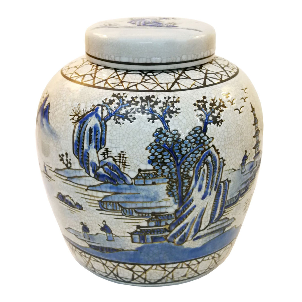 Porcelain Jar Oriental Landscape