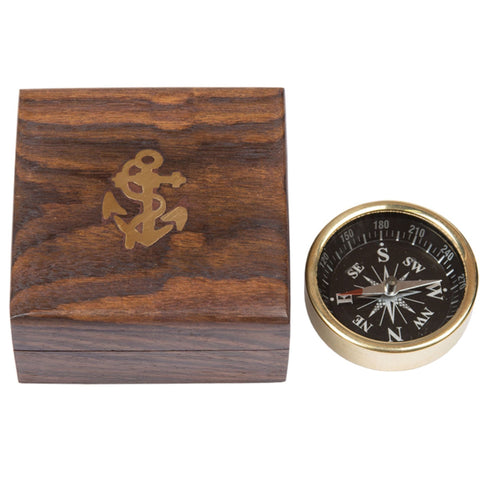 COMPASS WITH WOODEN BOX