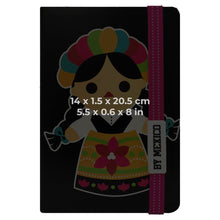 Load image into Gallery viewer, Mexican Maria Notebook 21cm Black - ByMexico
