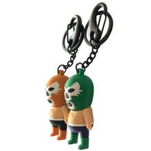 Load image into Gallery viewer, Mexican Wrestler Shaped 3D Keyring Orange 5.5cm - ByMexico
