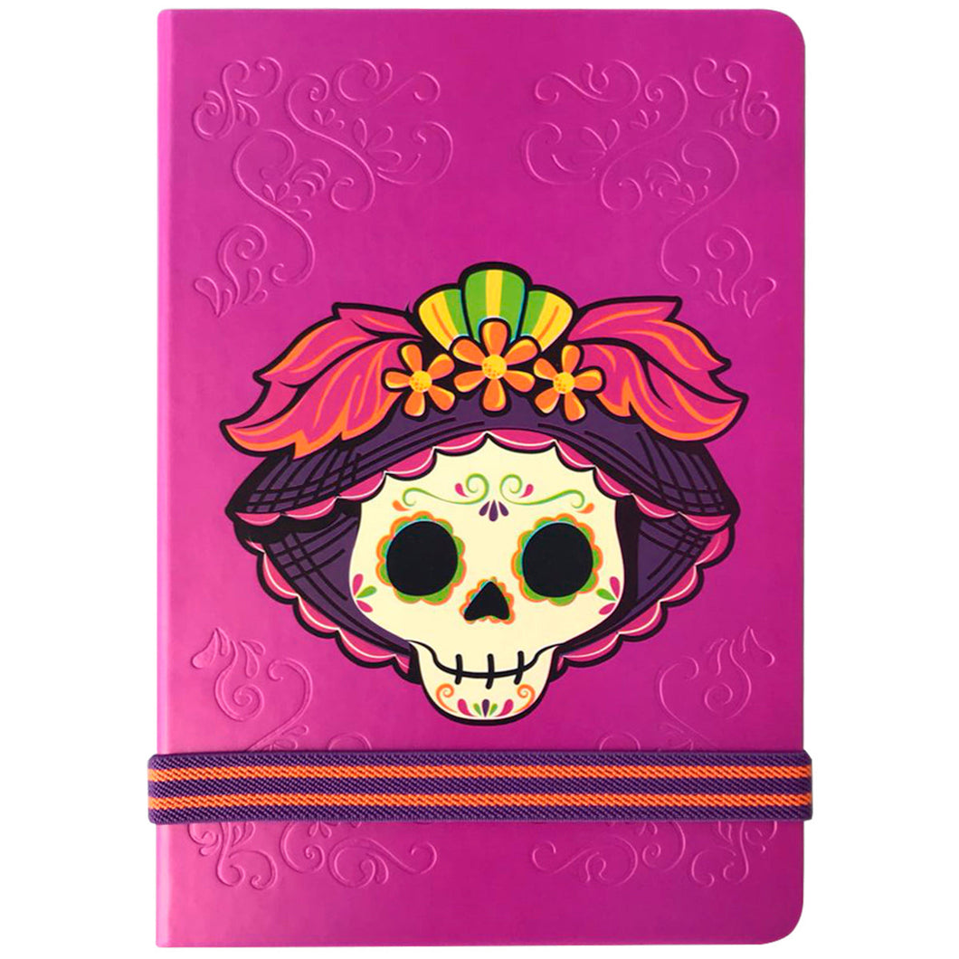 Pink Mexican Catrina 21cm Notebook - ByMexico