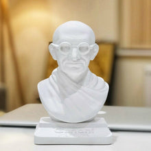 Load image into Gallery viewer, Mahatma Gandhi White Colour Alabaster and Plaster Bust Home Decor Art H20cm
