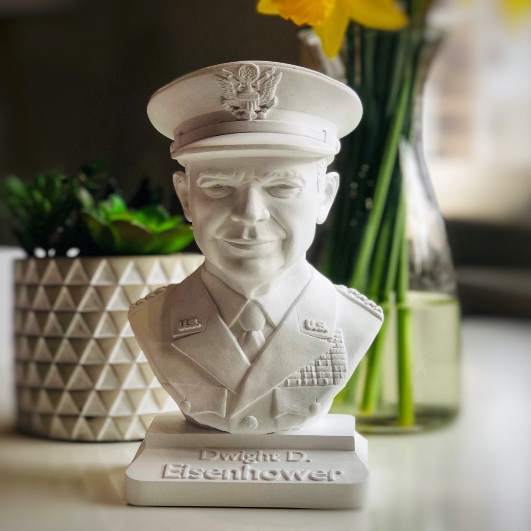 Dwight D. Eisenhower Bust White Alabaster and Plaster