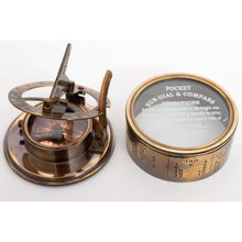 Load image into Gallery viewer, Solar Clock &amp; Compass Giftware - Elliot Bros. London Replica
