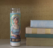 Load image into Gallery viewer, Jane Austen Secular Saint Candle Glass - The Unemployed Philosophers Guild
