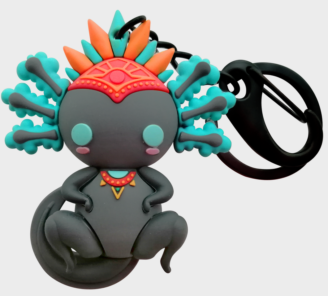 Mexican Iztli Axolotl Shaped 3D Keyring 6cm - ByMexico