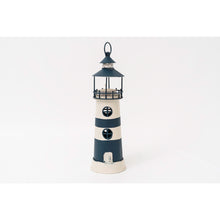 Load image into Gallery viewer, Blue Lighthouse Candle Holder H24cm
