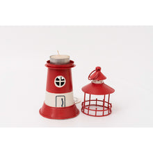 Load image into Gallery viewer, Red Lighthouse Candle Holder H19cm
