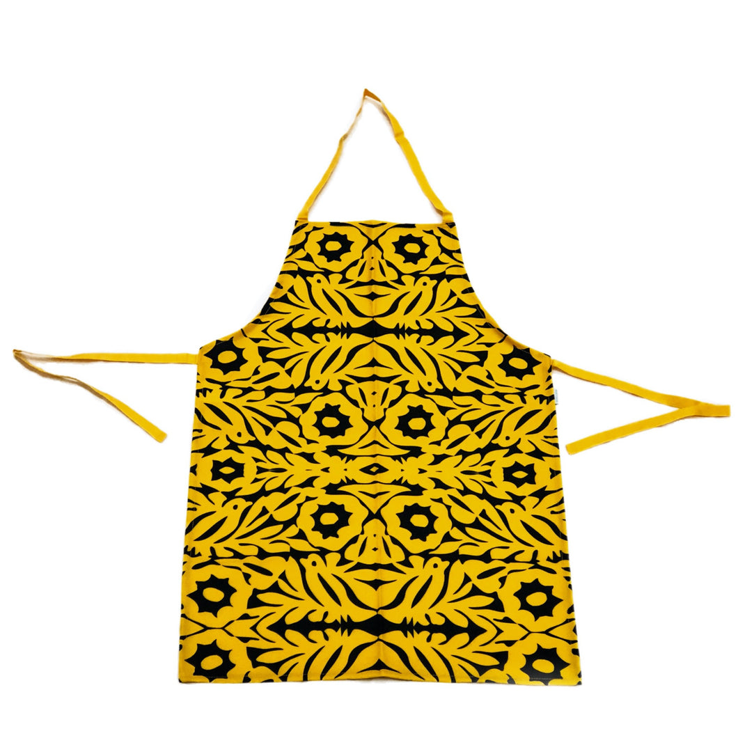 Mexican Oaxaca Embroidery Design Yellow - Mexipop Art Design