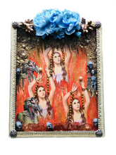 Load image into Gallery viewer, Lonely Souls Wooden and Glass Shrine 35cm - Mexican Art
