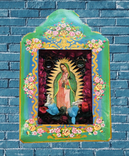 Load image into Gallery viewer, Our Lady of Guadalupe Green Shrine 26cm - Mexican Folk Art

