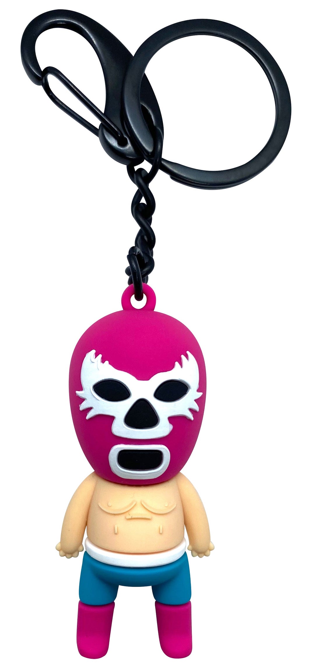 Mexican Wrestler Shaped 3D Keyring Pink 5.5cm - ByMexico