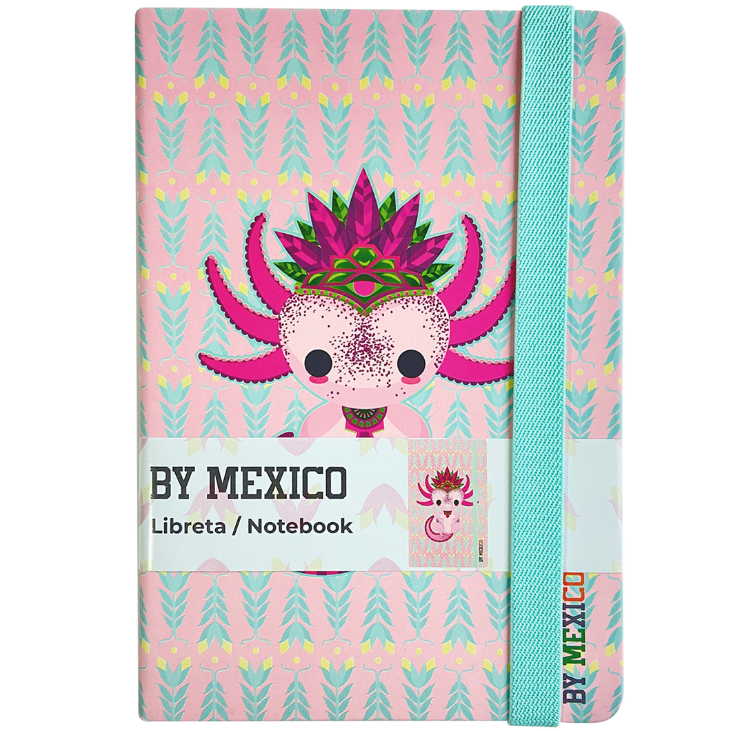 Mexican Pink Yul Axolotl Notebook 21cm - ByMexico