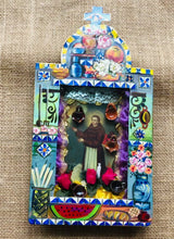 Load and play video in Gallery viewer, Saint Pascual Bailon &#39;Patron of Kitchens and Cooks&#39; Shrine 25cm - Mexican Handmade Art
