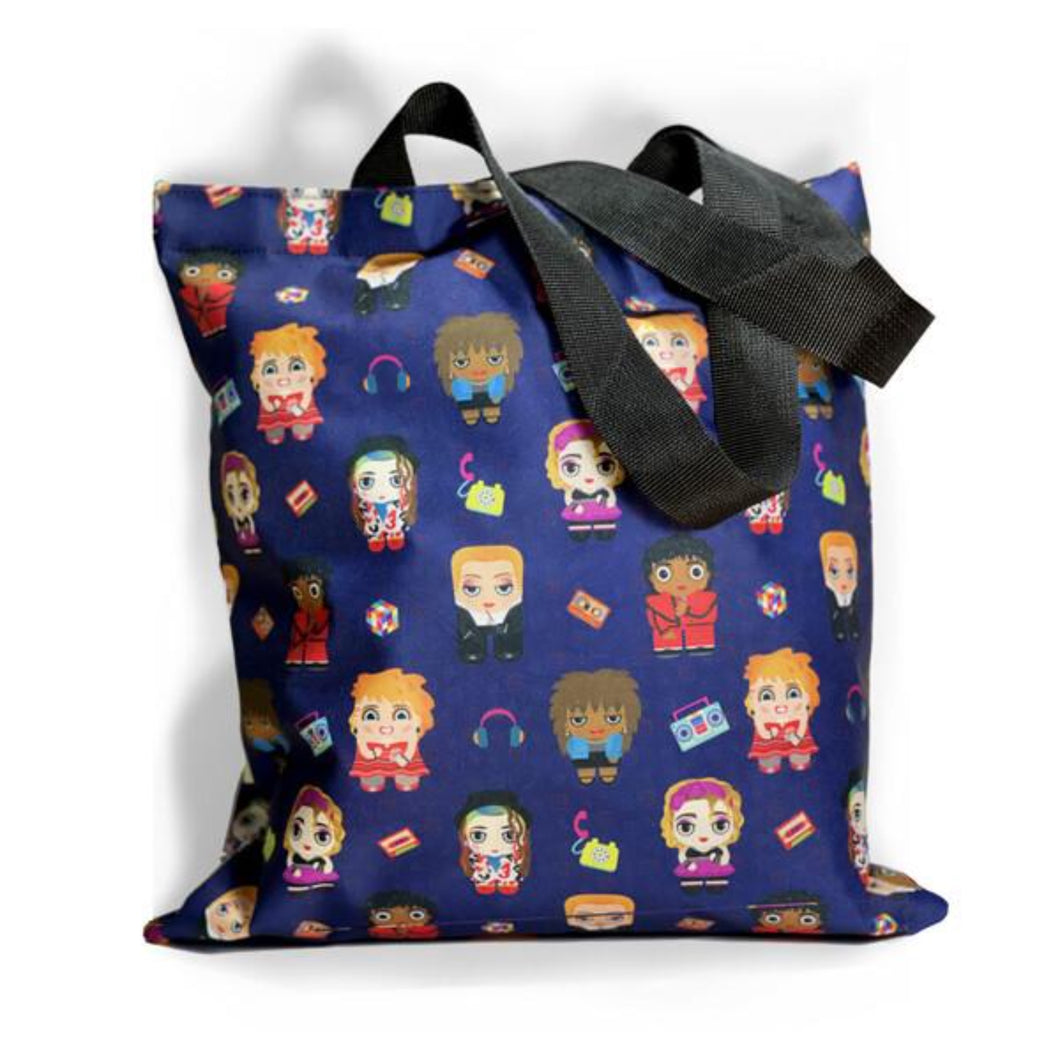 80s Music Favourite Artists Tote Bag Reusable- 