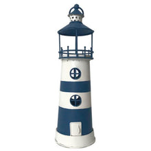 Load image into Gallery viewer, Blue Lighthouse Candle Holder H24cm
