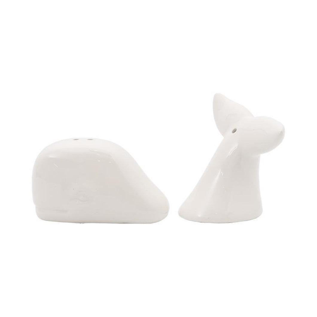 Whale Salt and Pepper Ceramic Set