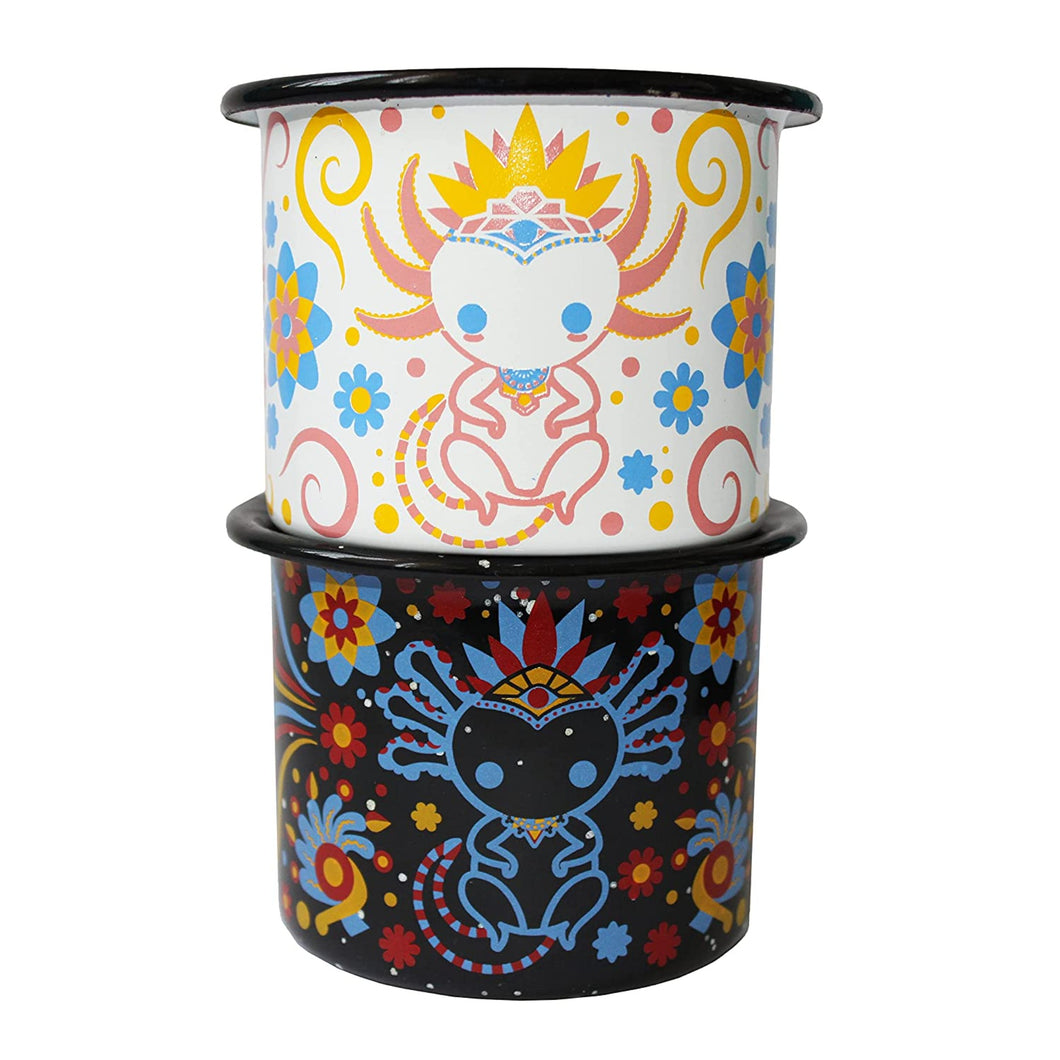 Coffee Enamel Mug Mexican Axolotls Set of 2 - ByMexico