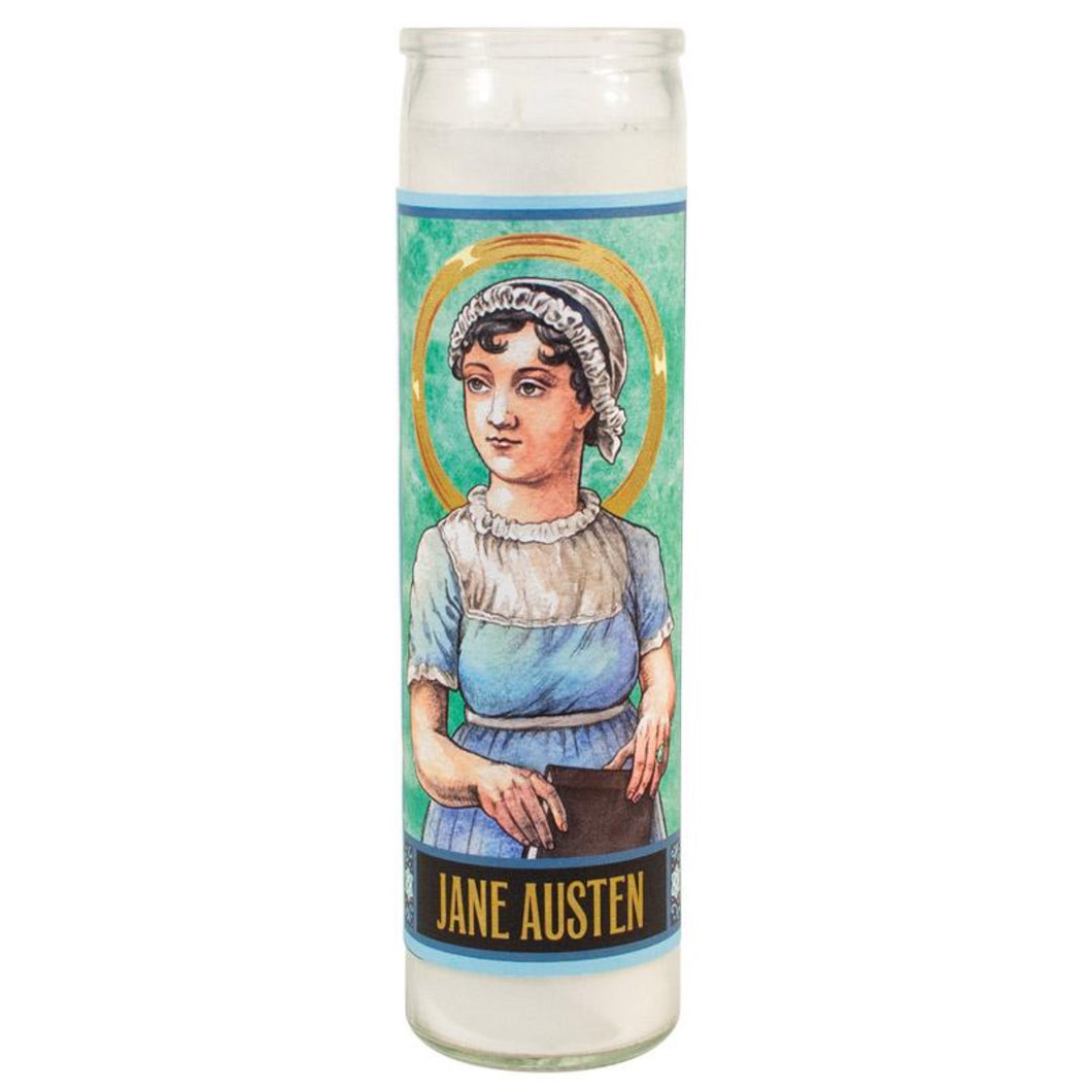 Jane Austen Secular Saint Candle Glass - The Unemployed Philosophers Guild