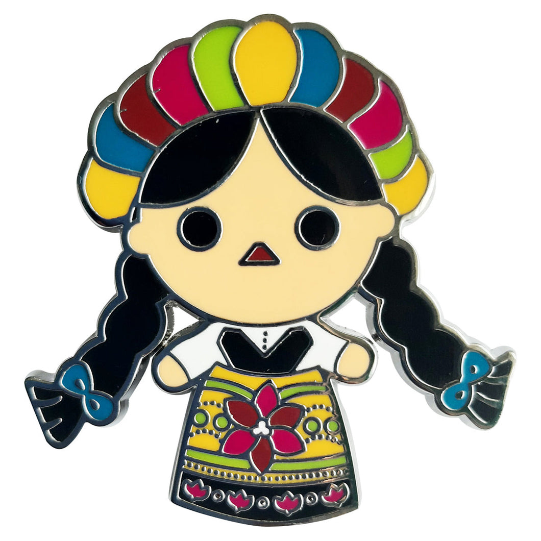 Mexican Lady Pin Metal Badge - ByMexico