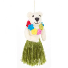 Load image into Gallery viewer, Set of 3 Polar Hula Bears – Fair Trade Felt Christmas Ornaments
