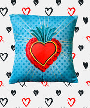 Load image into Gallery viewer, Mexican Ex-Voto Heart- MexiPop Art Design Cushion Cover 35 x 35 Cm
