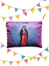 Load image into Gallery viewer, Makeup Bag Mexican Our Lady Of Guadalupe Zip  - By Wajiro Dream MexiPop Art Design
