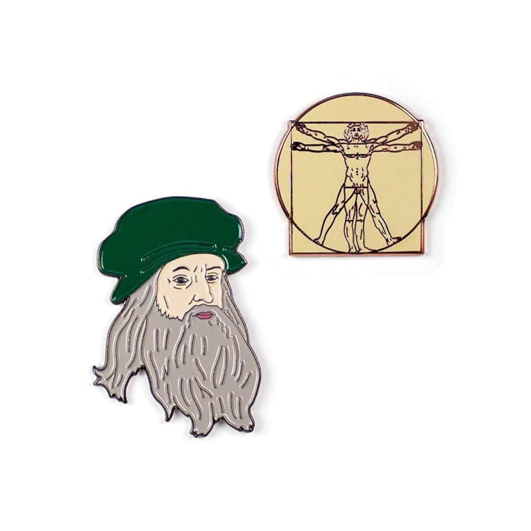 Leonardo da Vinci & Vitruvian Man Pins By The Unemployed Philosophers Guild