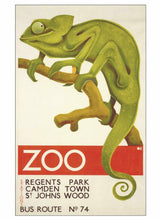 Load image into Gallery viewer, Set of 4 London Zoo Art for London Transport Book of Postcards
