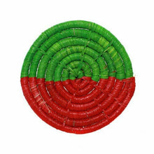 Load image into Gallery viewer, Set of 9 Multicolour Raffia Approx. 9 cm Ø Coasters Natural Dyes Eco Handmade Fair Trade Gift
