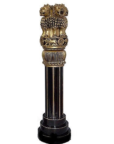 India Ashoka Pillar Wooden Handmade H30cm