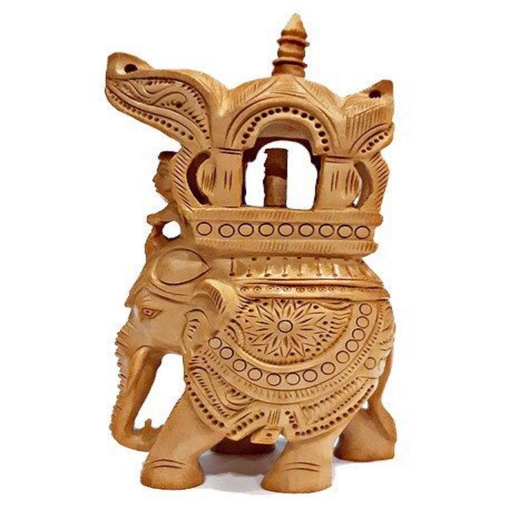 Hand-carved Wooden Elephant 14cm