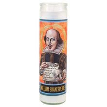 Load image into Gallery viewer, Set of 3 William Shakespeare Secular Saint Candles by The Unemployed Philosophers Guild
