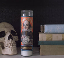 Load image into Gallery viewer, Set of 3 William Shakespeare Secular Saint Candles by The Unemployed Philosophers Guild
