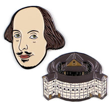 Load image into Gallery viewer, William Shakespeare &amp; The Globe Pins by The Unemployed Philosophers Guild
