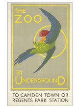 Load image into Gallery viewer, Set of 4 London Zoo Art for London Transport Book of Postcards
