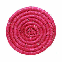 Load image into Gallery viewer, Set of 9 Multicolour Raffia Approx. 9 cm Ø Coasters Natural Dyes Eco Handmade Fair Trade Gift
