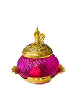 Load image into Gallery viewer, Pink and Golden Metal &amp; Glass Duck Bowl
