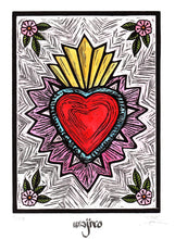 Load image into Gallery viewer, Milagro Espinas y Flores - Linocut and watercolour Engraving - 25x17.5cm - 2017 Limited Edition 2017 - Mexican Art
