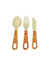 Load image into Gallery viewer, Organic Bamboo Cutlery Set Giraffe
