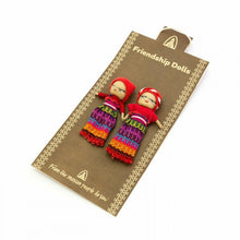 Load image into Gallery viewer, Guatemalan Worry Dolls Holding Hands on Card
