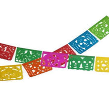 Load image into Gallery viewer, Mexican Papel Picado &quot;Day of the Dead&quot; Handmade Garland Plastic - 10 sheets 24x17cm
