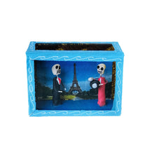 Load image into Gallery viewer, Mexican Skeleton &quot;Paris Eiffel Tower&quot; Showcase Small - Handcrafts
