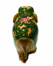 Load image into Gallery viewer, Unique Wooden Hand Painted Elephant with exquisite India Shikar Miniature Paintings
