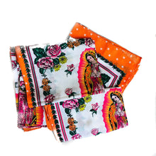 Load image into Gallery viewer, Virgen de Guadalupe Scarf - Bandana - Made in Mexico. Orange Colour

