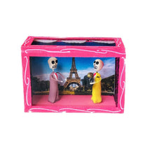 Load image into Gallery viewer, Mexican Skeleton &quot;Paris Eiffel Tower&quot; Showcase Small - Handcrafts
