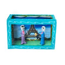 Load image into Gallery viewer, Mexican Skeleton &quot;Paris Eiffel Tower&quot; Showcase Small - Handcrafts
