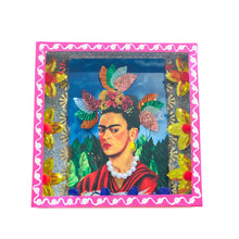 Load image into Gallery viewer, Frida Kahlo Self-Portrait Handmade Showcase – Self Portrait dedicated to Dr Eloesser, 1940 - Kitsch Home Decoration 15x15cm
